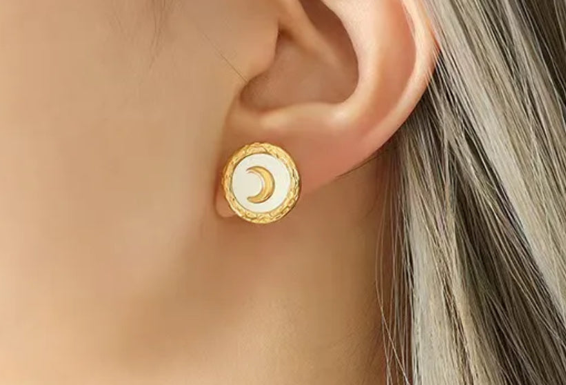 Earrings with Half Moon Design🌙
