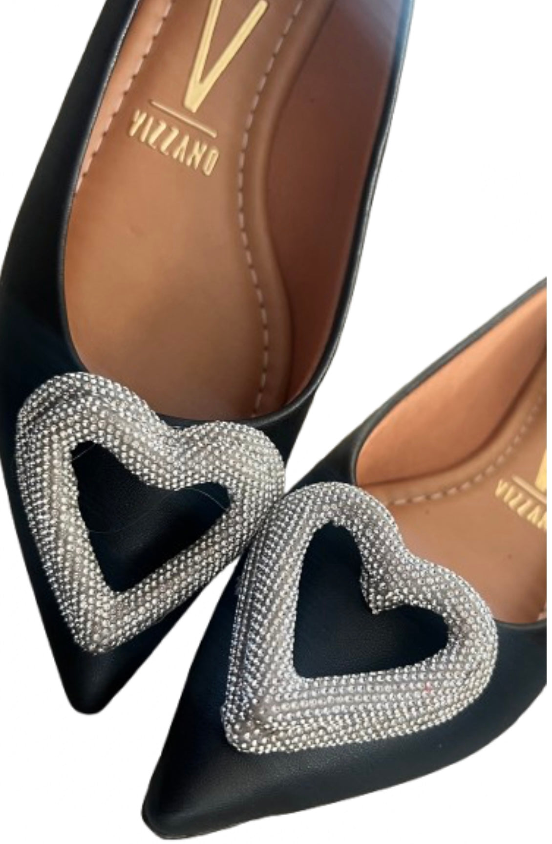 ✨VIZZANO Flat Shoes with Black Heart Style, With Heart Design✨