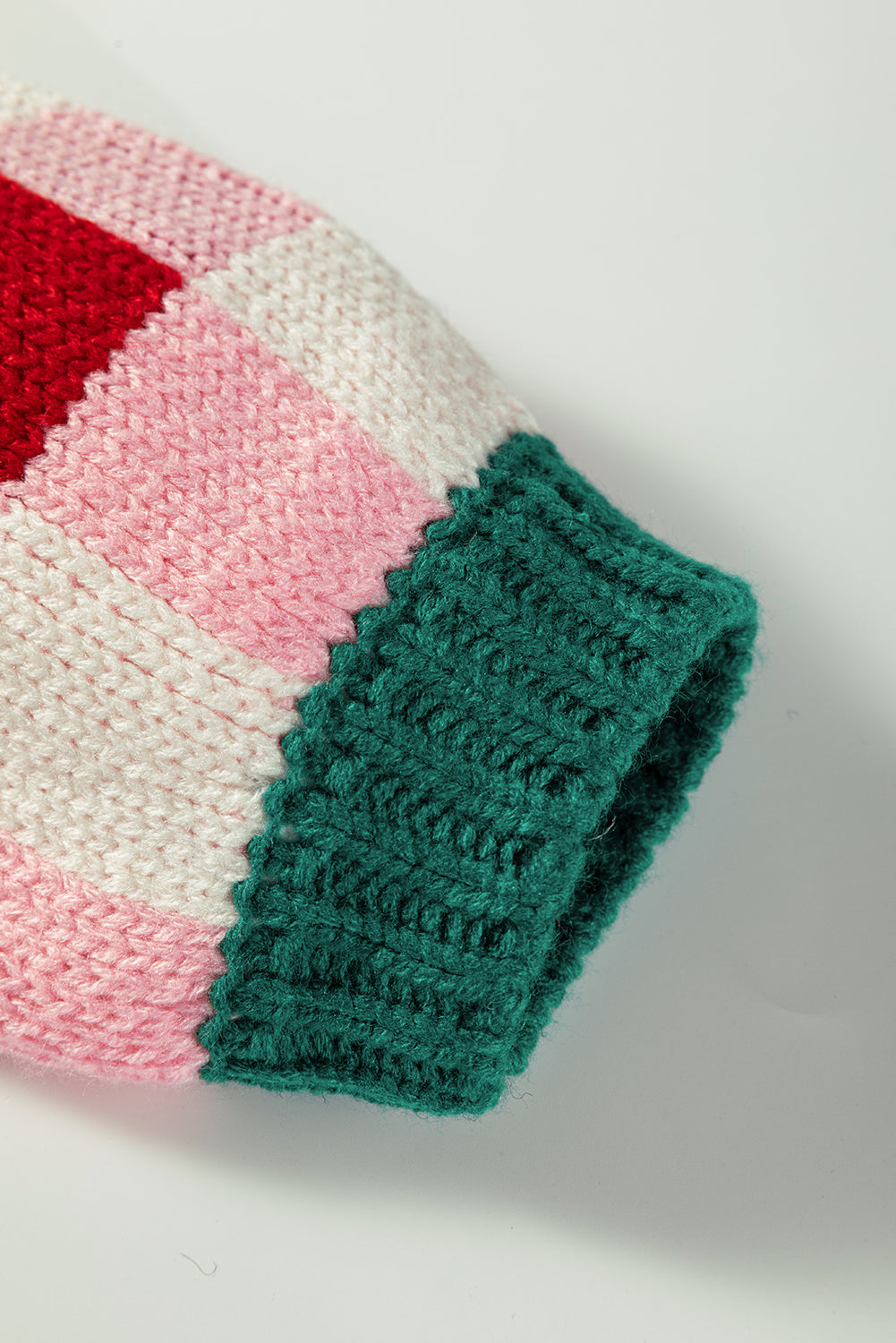 Pink Colorblock Checkered Open Front Knit Cardigan💕