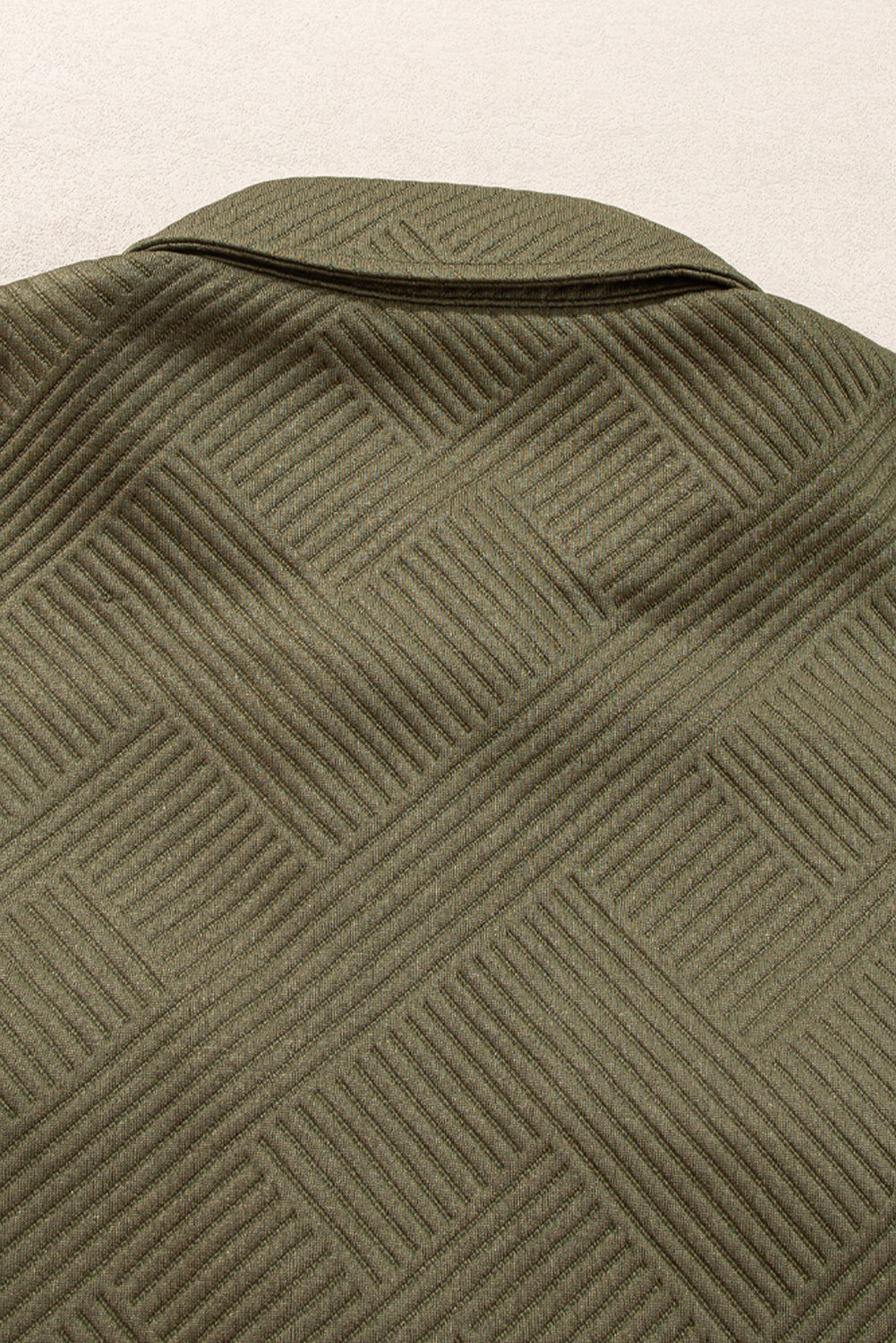 Blackish Green Solid Color Zip Up Button Flap Pocket Shirt Collar Jackets