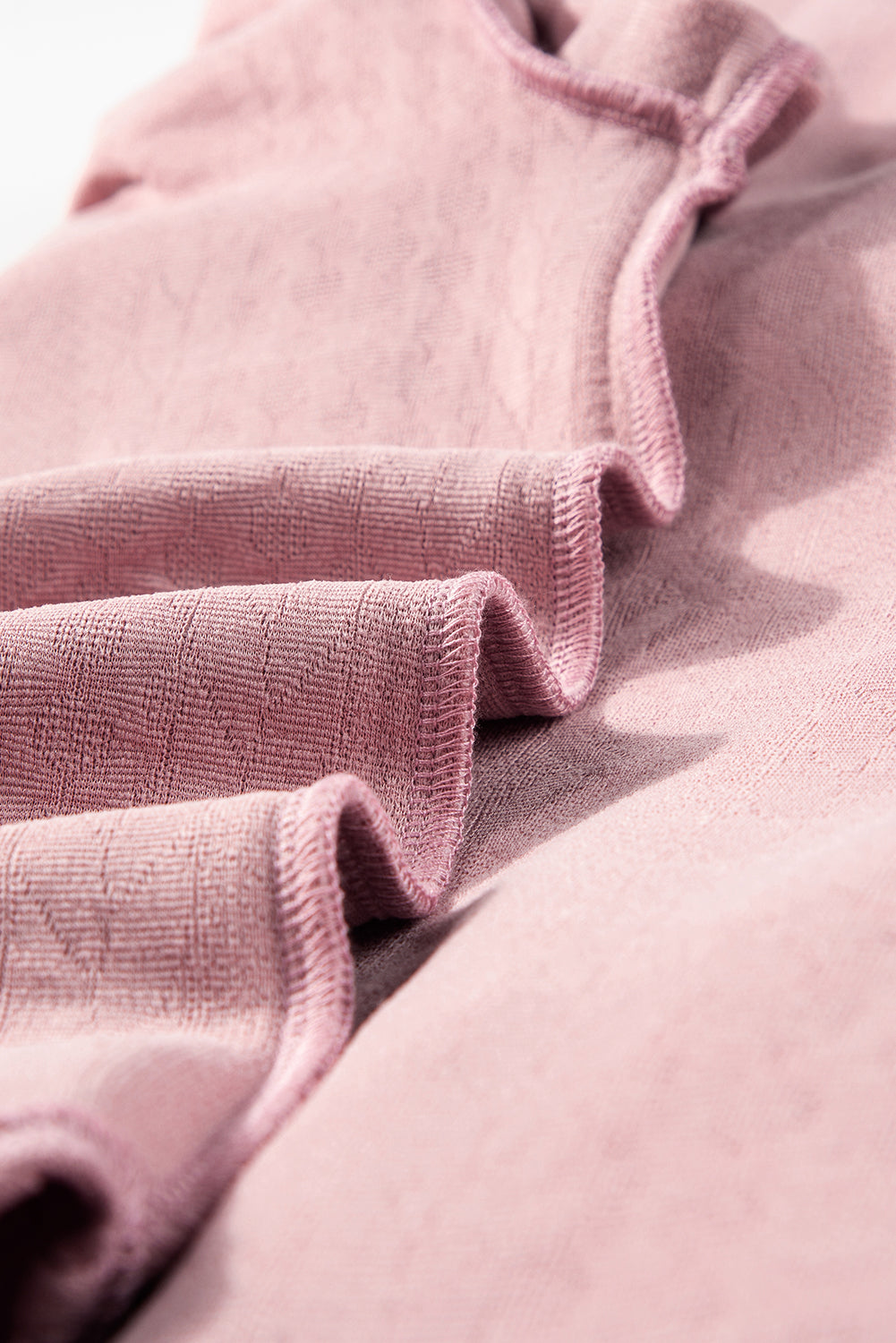 Sepia Rose Cable Texture Puff Sleeve Loose Shacket🌸