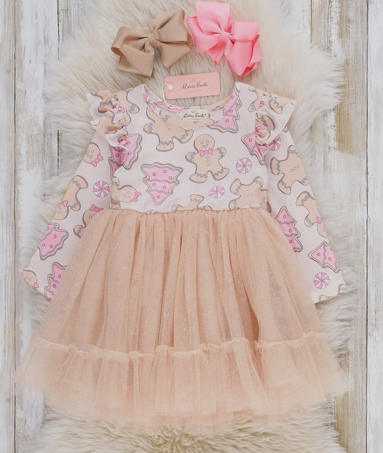 Tutu Dress 👗 with Christmas Design and Ginger Dolls 👧🏻🎄💕