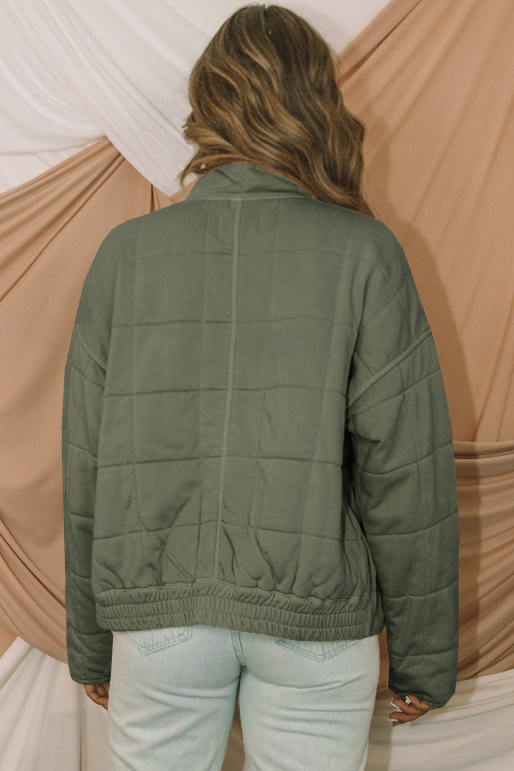 ✨Khaki Zip-Up Pocket Quilted Jacket✨