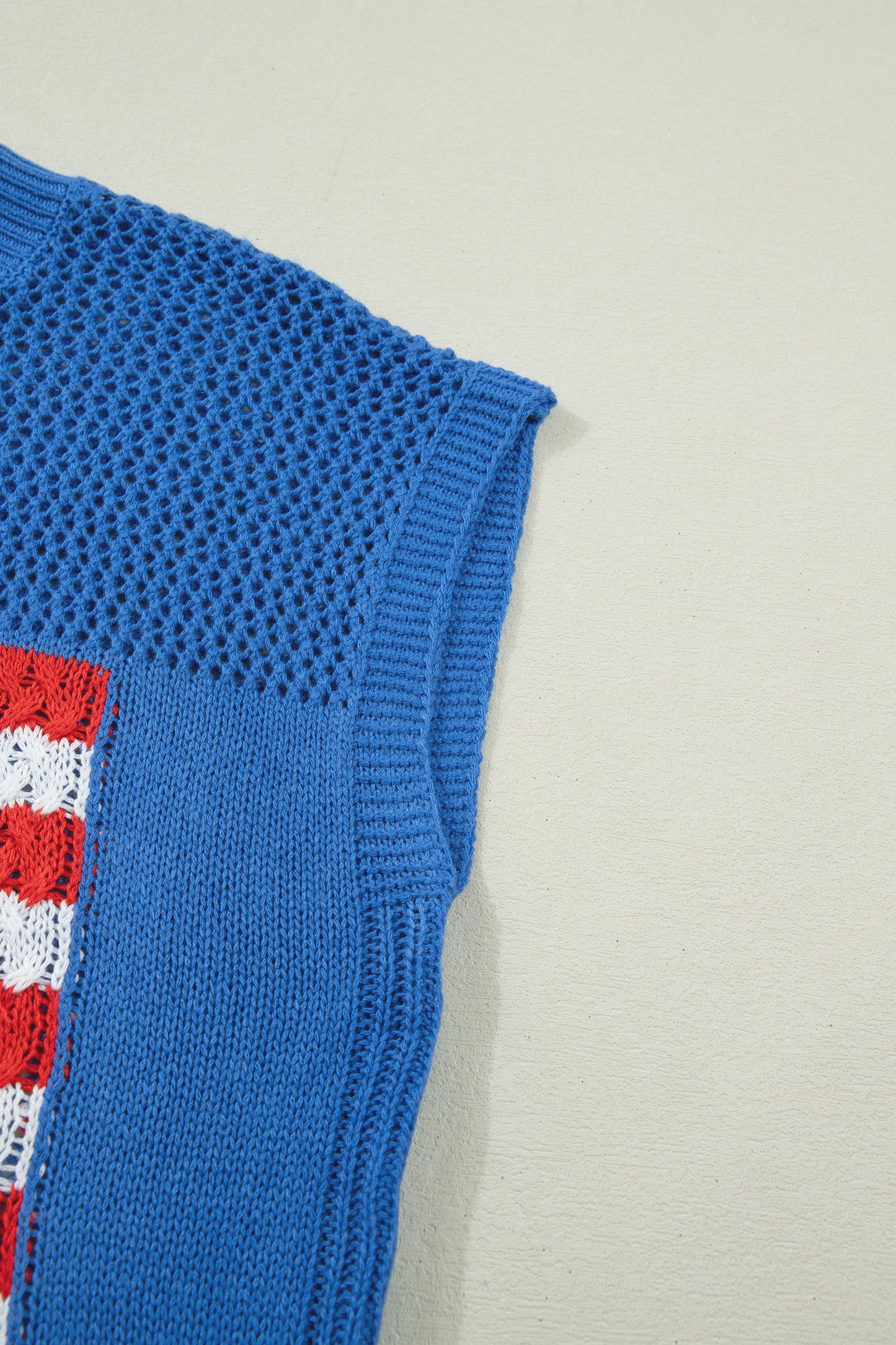 Fiery Red Flag Graphic Short Sleeve Sweater Top🇺🇸🎆