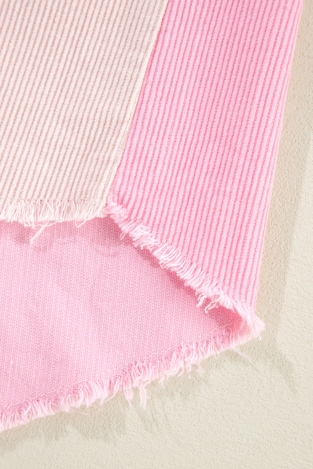 Delicacy Corduroy Two Tone Contrast Exposed Seam Shacket🌸