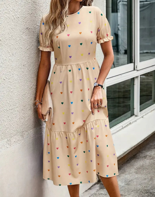 💕Dress👗with heart print 💕