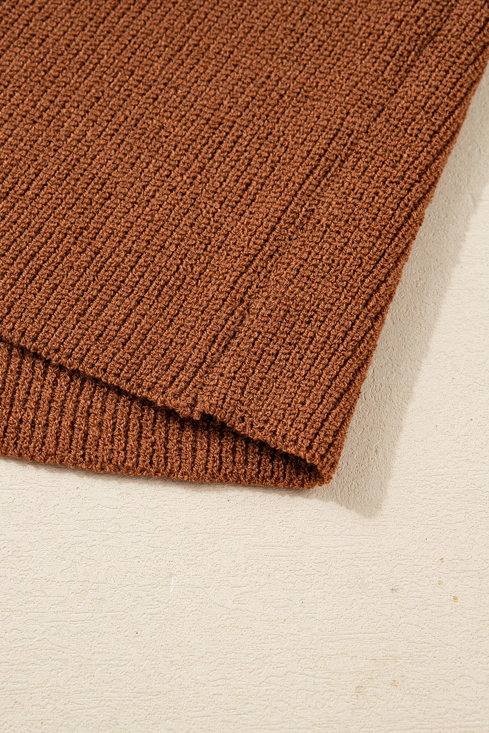 Chestnut Contrast Color V Neckline Knit Cardigan🤎