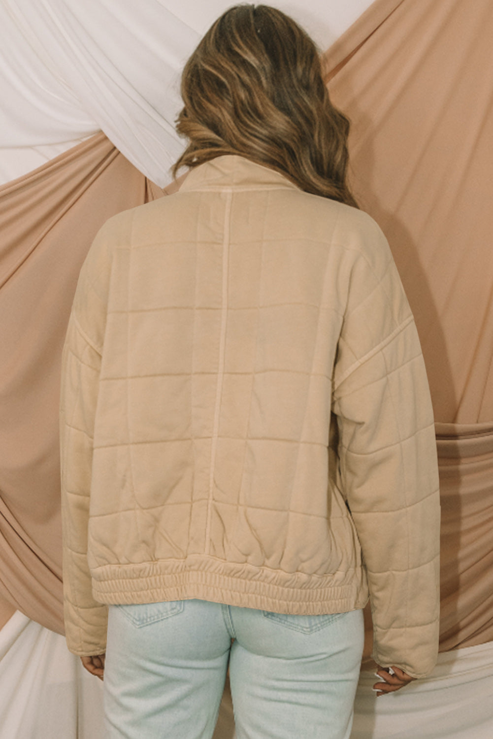 ✨Khaki Zip-Up Pocket Quilted Jacket✨