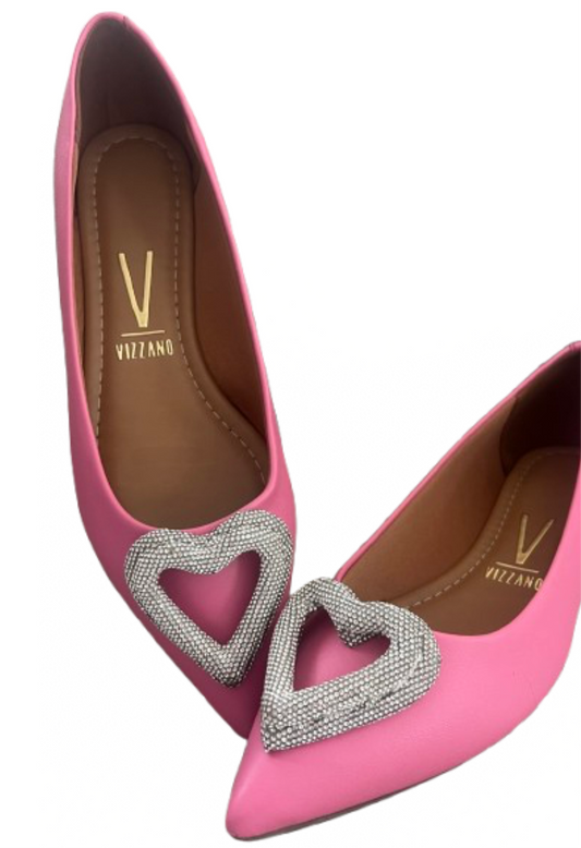 VIZZANO flat shoes pink with heart style💕