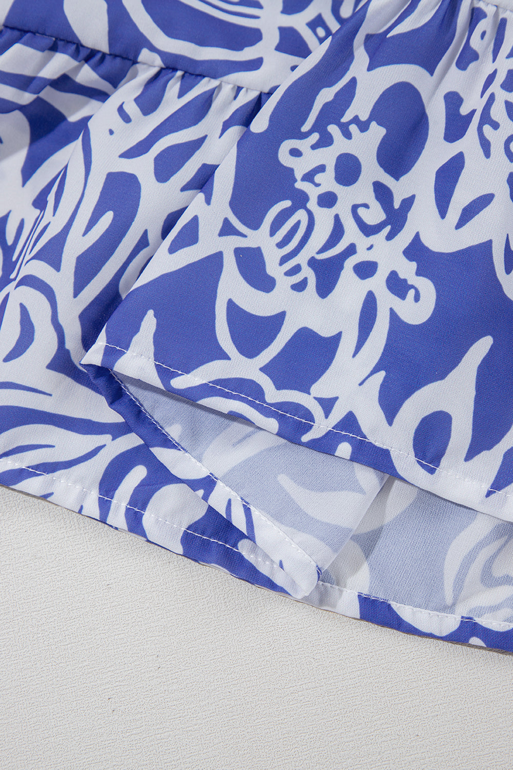 Sky Blue Floral Print Spaghetti Strap High Waist Maxi Dress💙