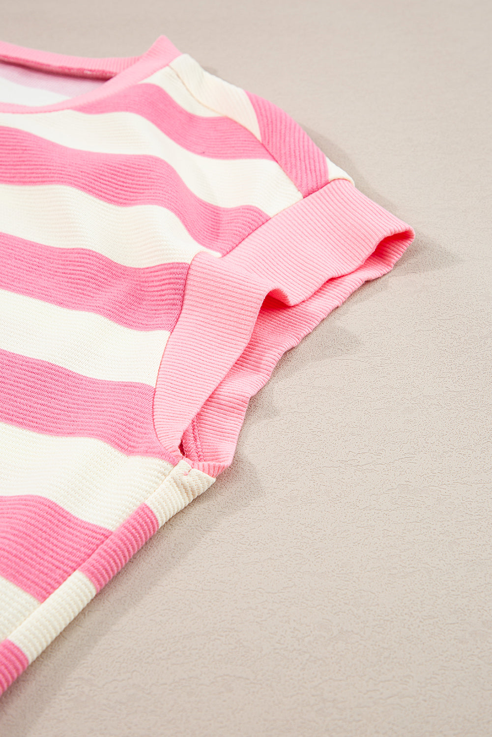 Pink Stripe Cap Sleeve Shift T Shirt Dress🩷