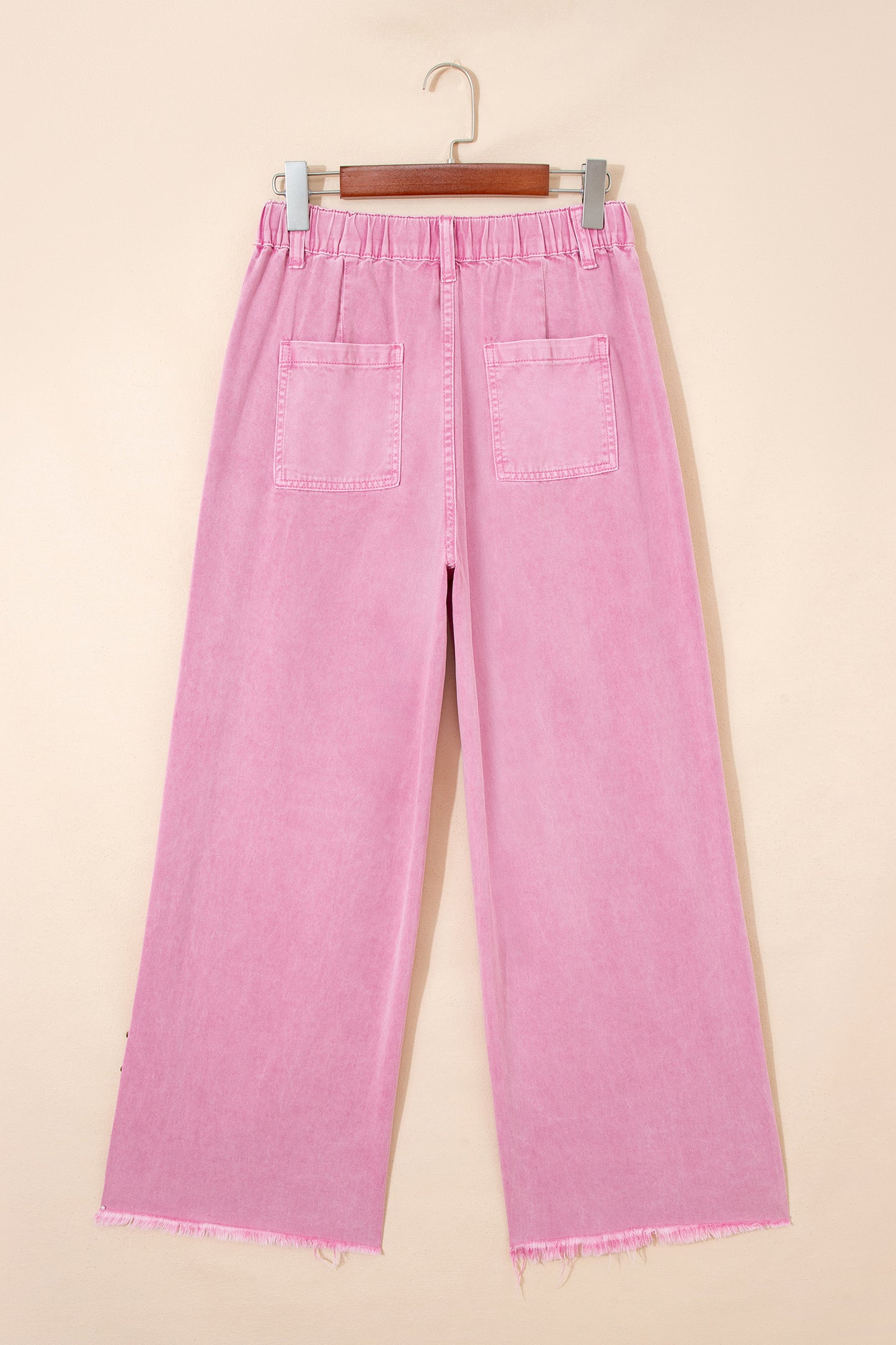 Pink Beaded Side Detail Split Loose Jeans🌸