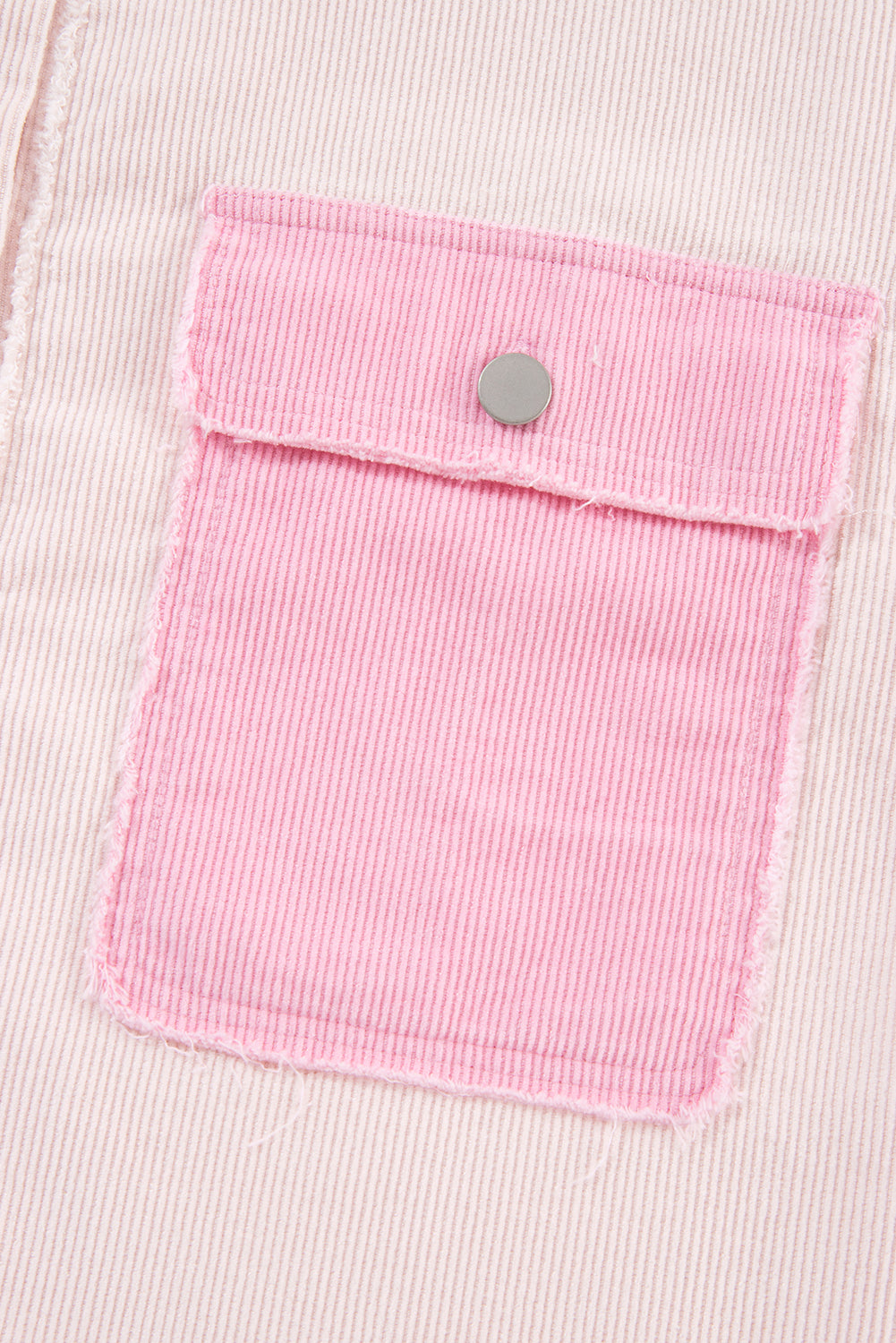 Delicacy Corduroy Two Tone Contrast Exposed Seam Shacket🌸