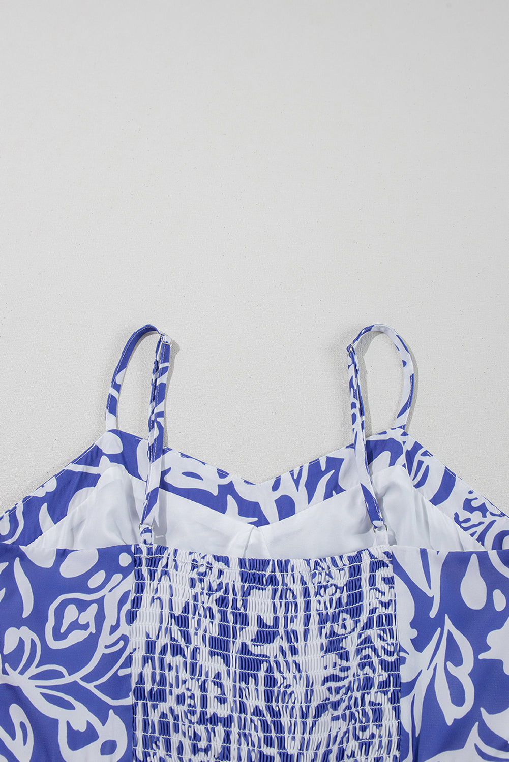 Sky Blue Floral Print Spaghetti Strap High Waist Maxi Dress💙