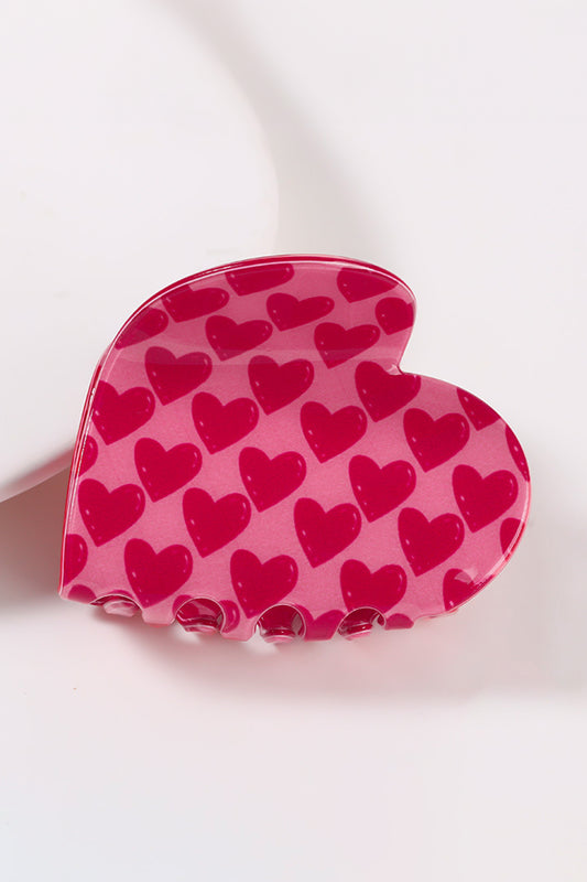 Rose Red Sweet Valentines Heart Shape PVC Hair Claw Clip♥️