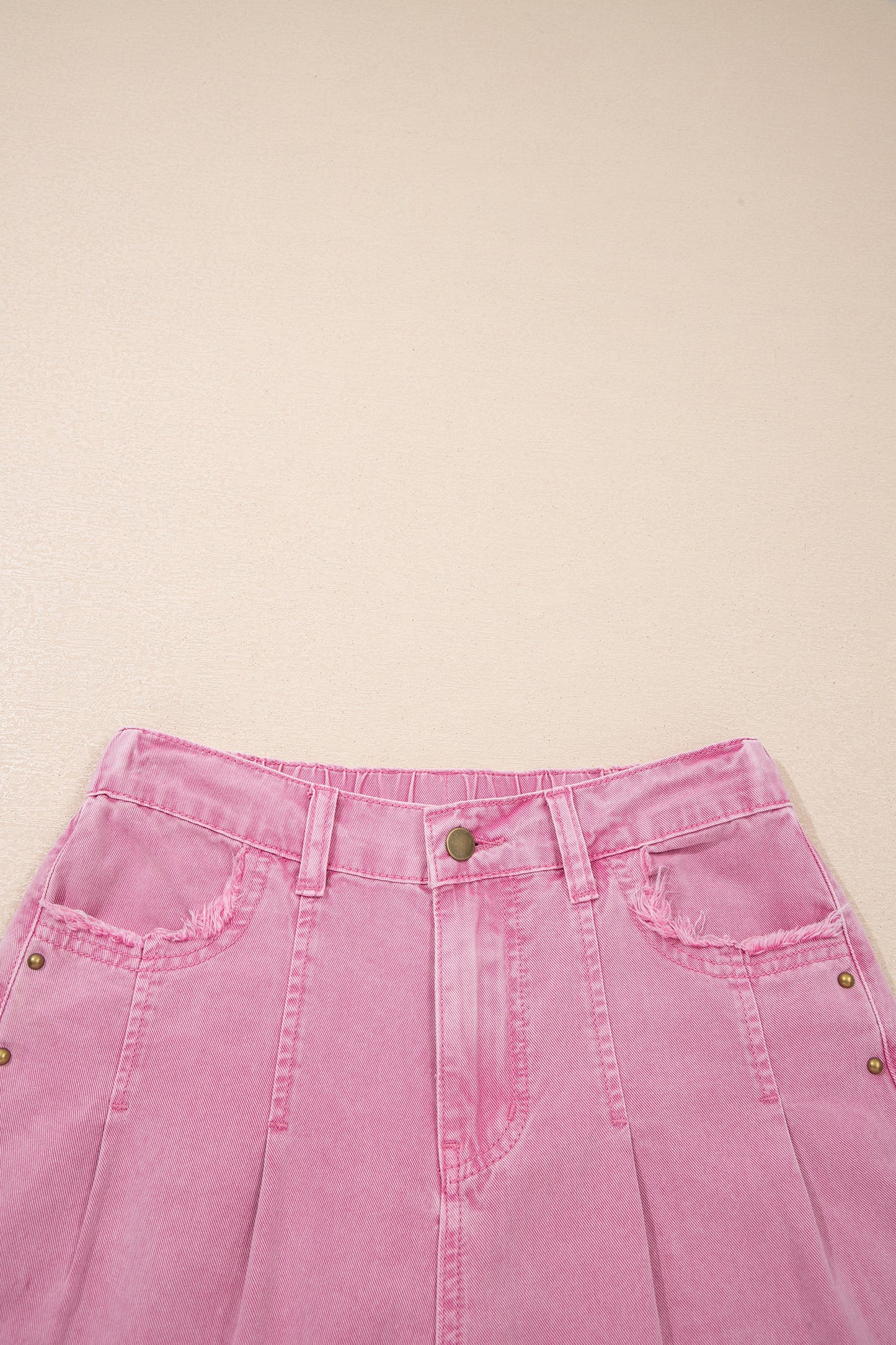 Pink Beaded Side Detail Split Loose Jeans🌸